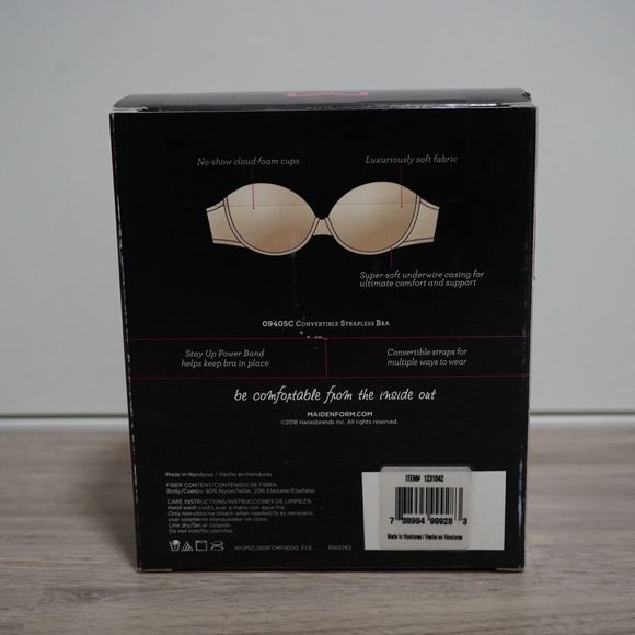 NEW Maidenform Comfort Strapless 6 in 1 Color Nude Bra Size 34B - Picture 3 of 5